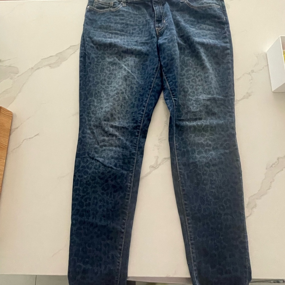 Gap Factory Jeans Blue Animal Print SIZE 16